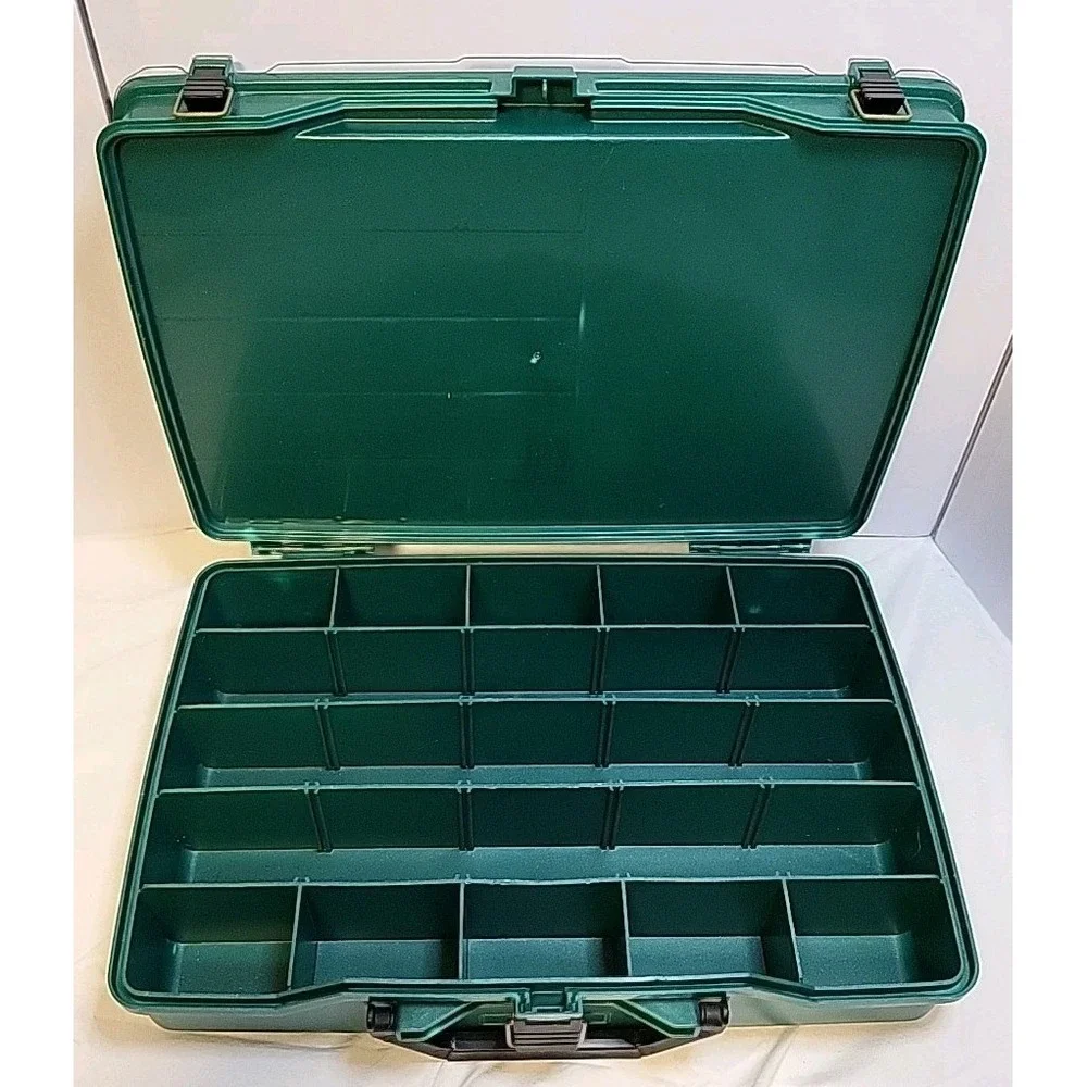 Plano 1155 Green Boatbox Transparent Lid Tackle Box Fishing Multi Compartment